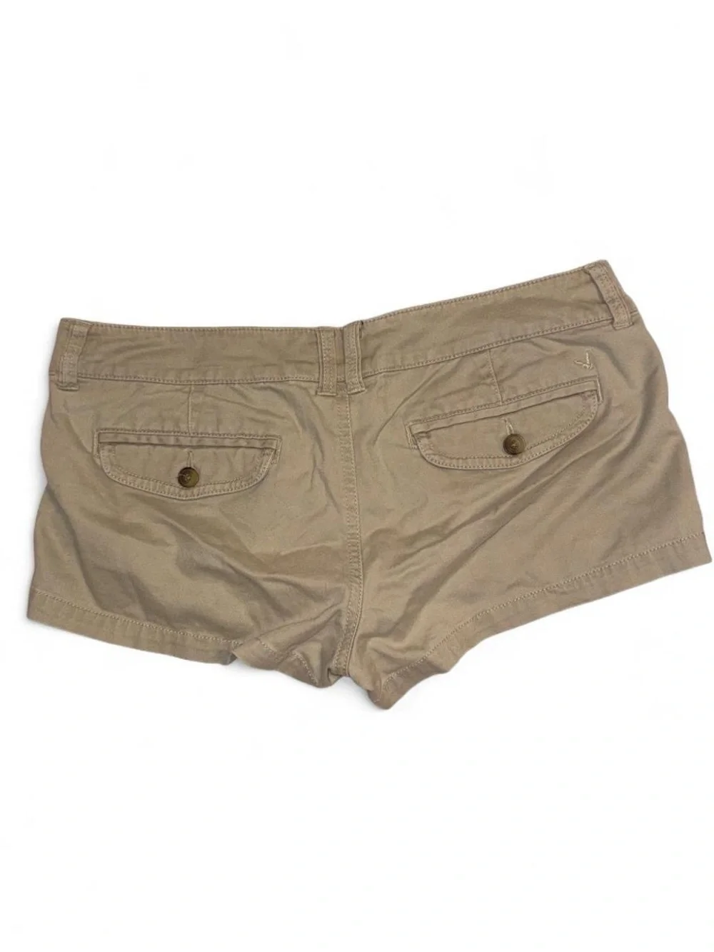 Vintage American Eagle Y2K Low Rise Khaki Chino Shortie Shorts Size 6 Preppy